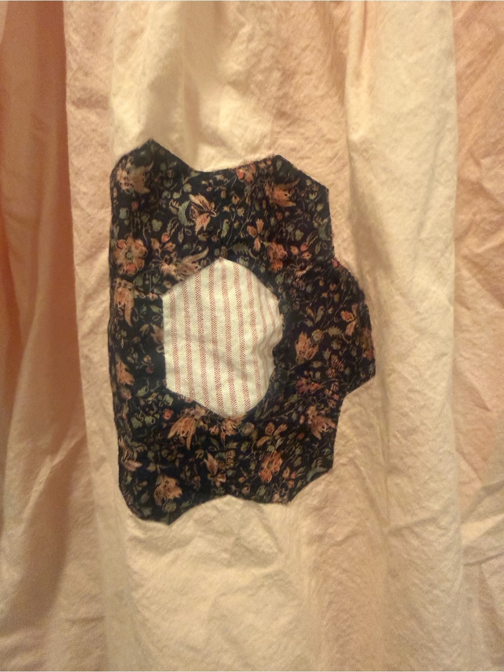 Worn once. Christy Dawn Pink Mini Dress with Black Floral Patchwork - Picture 4 of 6